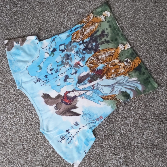 INCREDIBLE Y2K Mark Richards Asian Inspired Print Silk Blend Top, Size M - Picture 7 of 8